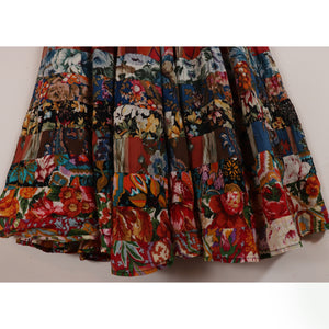 Switching flower long skirt【C0342】