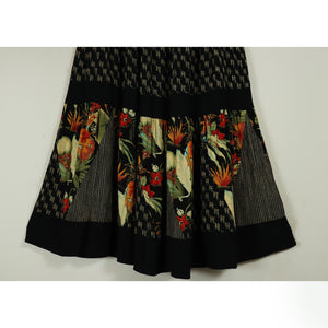 Botanical × pattern switching skirt【C0364】