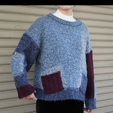 画像をギャラリービューアに読み込む, Switching knit sweater【A0670】