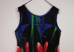 Flower print onepiece【E0048】