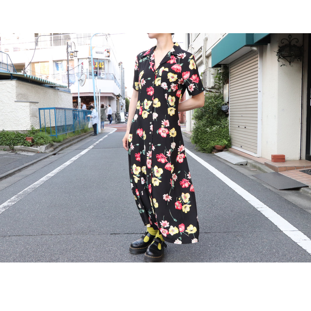 Flower pattern onepiece【E0135】