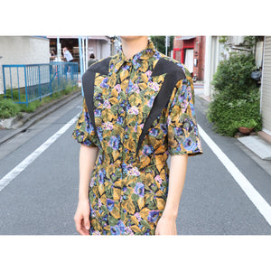 Botanical pattern onepiece【E0162】