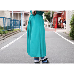 Half sleeve bluegreen onepiece【E0169】